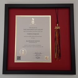 Custom framed diploma with tassel (approx $225)