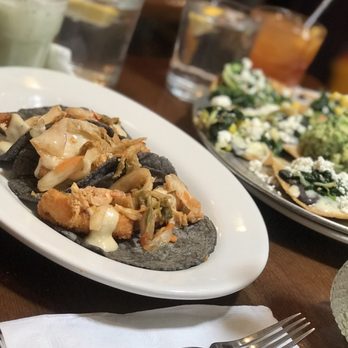 Cascalote Latin Bistro - Salmon Tacos and Vegetable  Nacho - Latin American Near Me - New York, New York