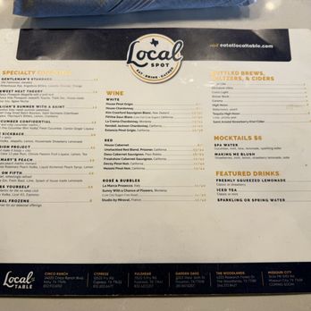 Local Spot - Menu - Chicken Wings Near Me - Fulshear, Texas