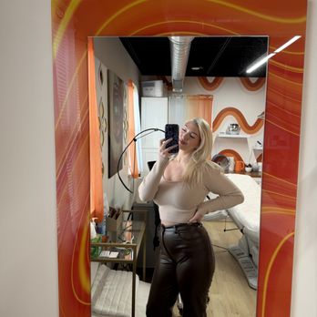 Foxy Laser - Catch your post-treatment glow in our fabulous orange mirror! - Medical Spas Near Me - Denver, Colorado
