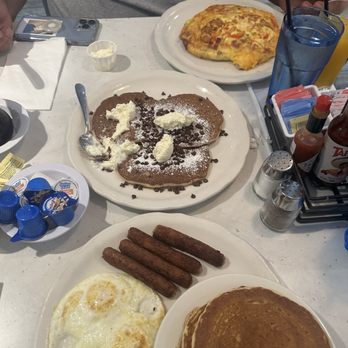 Original Pancake House - LINK SAUSAGE & EGGS with buttermilk pancakes and WESTERN OMELETTE with CHOCOLATE CHIP PANCAKES - Breakfast & Brunch Near Me - Redondo Beach, California Original Pancake House - LINK SAUSAGE & EGGS with buttermilk pancakes and WESTERN OMELETTE with CHOCOLATE CHIP PANCAKES - Breakfast & Brunch Near Me - Redondo Beach, California