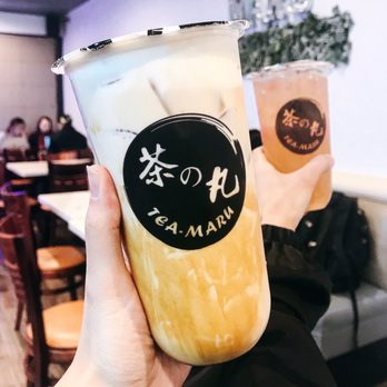 Tea Maru - Maru Milk Light w/ Brown Sugar: $4.75 (medium); Grapefruit Green Tea: $4.75 (large) - Bubble Tea Near Me - San Gabriel, California