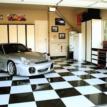 Decorative Concrete Solution - Checkered black and white epoxy - Flooring Near Me Decorative Concrete Solution - Checkered black and white epoxy - Flooring Near Me