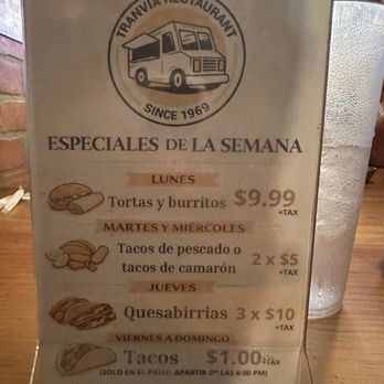 El Tranvia - Lunch menu - Mexican Near Me - Coachella, California El Tranvia - Lunch menu - Mexican Near Me - Coachella, California