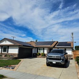 Solar panels with trim.