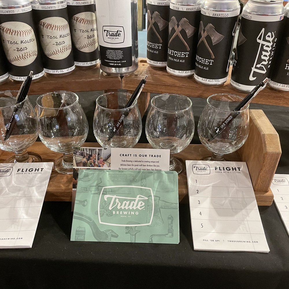 Trade Brewing - 5 Flights for $15. 16oz & 32oz cans sold here. - Breweries Near Me - Napa, California Trade Brewing - 5 Flights for $15. 16oz & 32oz cans sold here. - Breweries Near Me - Napa, California