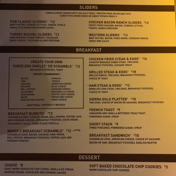 Sierra Gold - Menu 08-04-19 - Sports Bars Near Me - Las Vegas, Nevada
