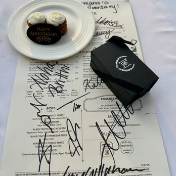 Miller & Lux - Autographed menu mini carrot cakes and salted caramels - Seafood Near Me - Kailua-Kona, Hawaii Miller & Lux - Autographed menu mini carrot cakes and salted caramels - Seafood Near Me - Kailua-Kona, Hawaii