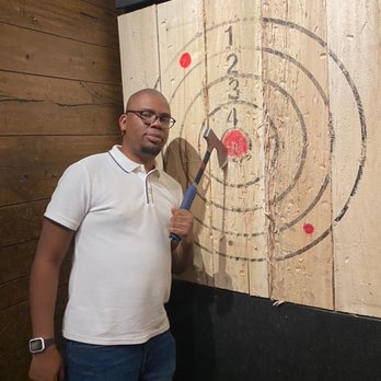Kick Axe Throwing - Hubby doing some target practice - Bars Near Me - Washington, DC, District of Columbia Kick Axe Throwing - Hubby doing some target practice - Bars Near Me - Washington, DC, District of Columbia