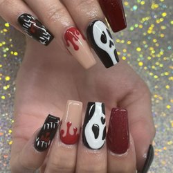 Adaznailz - Medium set with gel Polish design, hand painted