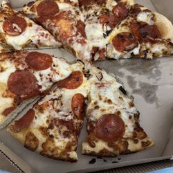 Pizza Hut - Since y'all want answer the phone!!! We have been here about 8 weeks. This is worse pizza ever!!! This cost me $27.96!!!
