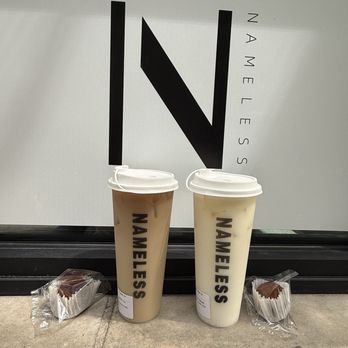 Nameless Tea & Coffee - Roasted oolong milk tea (on the left) - Coffee & Tea Near Me - Sacramento, California Nameless Tea & Coffee - Roasted oolong milk tea (on the left) - Coffee & Tea Near Me - Sacramento, California