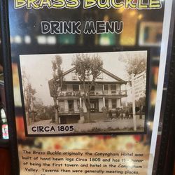 Brass Buckle Restaurant - This is a menu cover