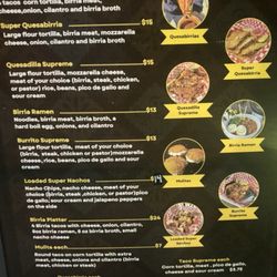 Tacos De Birria Mary’s - Menu