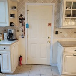 In Home Stone - Can see the darker color in the right photo of the granite delivered.