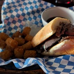 Barbary Coast Saloon - French dip & tots