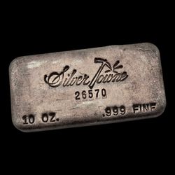 Cal Coin and Jewelry - Vintage Silvertowne poured 10oz Silver bullion bar. Cal Coin and Jewelry is San Diego's best place to sell and buy silver.