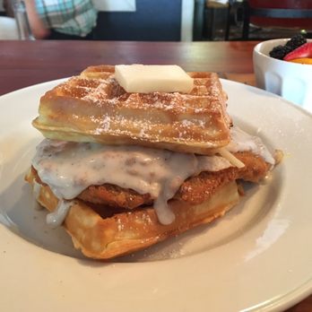 The Hideout Kitchen - Side view of the waffle sandwich (isn't it beautiful?) - New American Near Me - Lafayette, California The Hideout Kitchen - Side view of the waffle sandwich (isn't it beautiful?) - New American Near Me - Lafayette, California