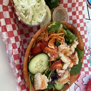 Lunch Lobster Roll - "Hot" (but actually cold) lobster bowl - Seafood Near Me - Southampton, New York Lunch Lobster Roll - "Hot" (but actually cold) lobster bowl - Seafood Near Me - Southampton, New York