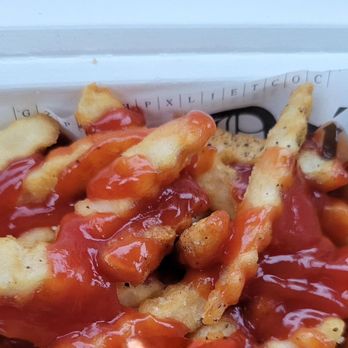 Bubbas Steaks and Shakes - Crinkle Fries with salt, pepper , and ketchup - Cheesesteaks Near Me - Bryn Mawr, Pennsylvania