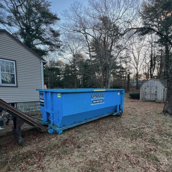 Coastal Waste Management - 15 yard dumpster delivered in Plymouth, MA for a residential home remodeling project. - Dumpster Rental Near Me Coastal Waste Management - 15 yard dumpster delivered in Plymouth, MA for a residential home remodeling project. - Dumpster Rental Near Me