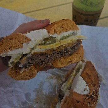 Lighthouse Bagels & Deli - Steak Bagel with cream cheese and jalapenos - Bagels Near Me - Corolla, North Carolina Lighthouse Bagels & Deli - Steak Bagel with cream cheese and jalapenos - Bagels Near Me - Corolla, North Carolina