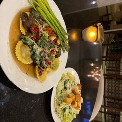 The Restaurant - Mushroom ravioli and cedar