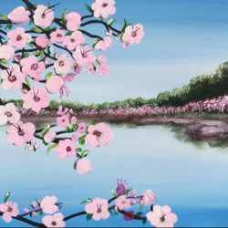 Cherry Blossoms in Bloom paint party painting