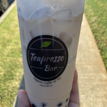 Teapresso Bar - Milk tea 50% sweet with boba - Bubble Tea Near Me - Kapolei, Hawaii