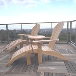 Tom's Outdoor Furniture - Adirondack Chairs set by Classic Teak.
