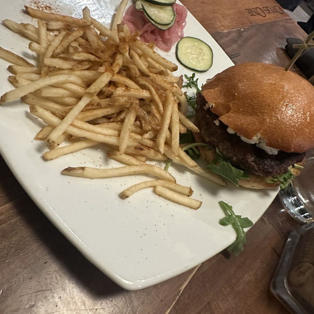 The Local on 50th - Fig & goat burger with Cajun fries - Sports Bars Near Me - Indio, California The Local on 50th - Fig & goat burger with Cajun fries - Sports Bars Near Me - Indio, California
