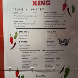 Burro King Mexican Grill - Menu as of 3/8/2023