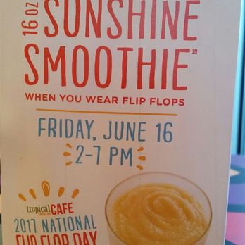 Tropical Smoothie Cafe - Free smoothie on National Flip-flop day in June. - Sandwiches Near Me - Fredericksburg, Virginia