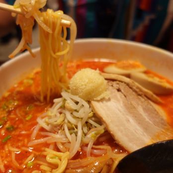 Kintaro Ramen - a bowl of ramen with noodles and meat - Ramen Near Me - Vancouver, British Columbia