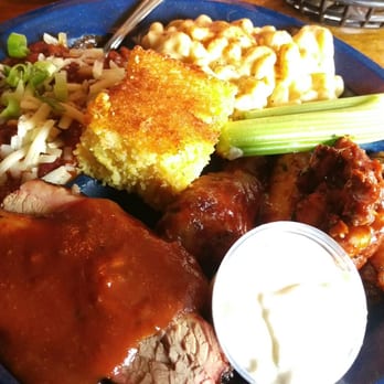Dinosaur Bar-B-Que - Brisket, chicken wings with sides of mac and cheese and chili - Barbeque Near Me - Rochester, New York