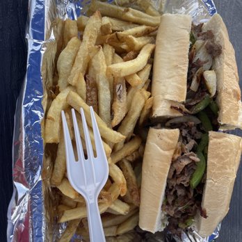 The Hangar Inn - Fresh Cut Fries and a Philly Cheesesteak (less the cheese and mushrooms ) - Dive Bars Near Me - Manhattan Beach, California The Hangar Inn - Fresh Cut Fries and a Philly Cheesesteak (less the cheese and mushrooms ) - Dive Bars Near Me - Manhattan Beach, California