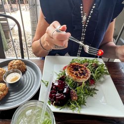 Cork Soakers Deck and Wine Bar - Cheddar, bacon, & chive biscuits and beet & goat cheese salad