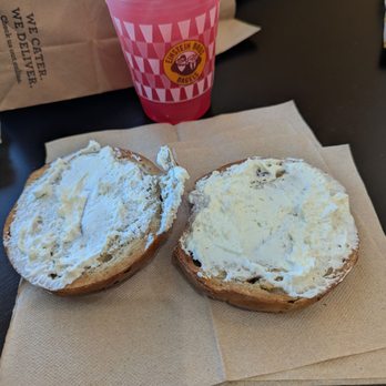 Einstein Bros. Bagels - Plain schmear on a cinnamon raisin bagel - Breakfast & Brunch Near Me - Raymore, Missouri