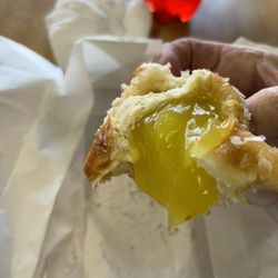 Rossdonuts - Lemon filled donut with a Big Red Soda