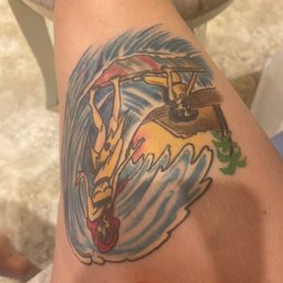 Taking a pic of the other one that's not finished ..but Steven Broyles has a soft hand and does amazing work . Taking a pic of the other one that's not finished ..but Steven Broyles has a soft hand and does amazing work .