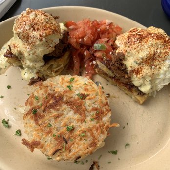 Snooze, an A.M. Eatery - Chile Verde Benedict with beef - Breakfast & Brunch Near Me - Boulder, Colorado Snooze, an A.M. Eatery - Chile Verde Benedict with beef - Breakfast & Brunch Near Me - Boulder, Colorado