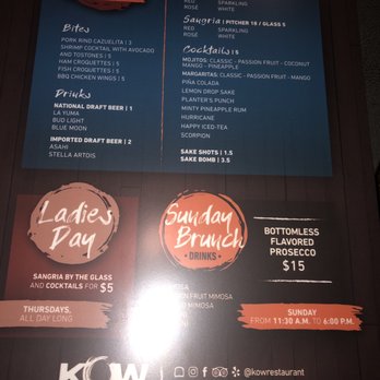 KOW Restaurant - Happy Hour Menu - Comfort Food Near Me - Miami, Florida KOW Restaurant - Happy Hour Menu - Comfort Food Near Me - Miami, Florida