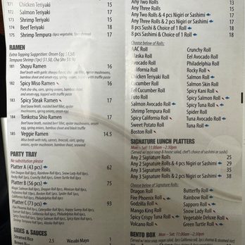 Tekka Sushi - Menu Page 1 - Japanese Near Me - Elk Grove Village, Illinois