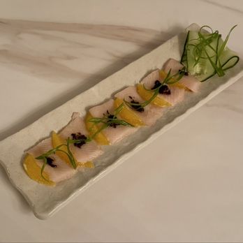 Cow Belly Modern Dining - Truffle Hamachi Crudo - Comfort Food Near Me - Los Angeles, California Cow Belly Modern Dining - Truffle Hamachi Crudo - Comfort Food Near Me - Los Angeles, California