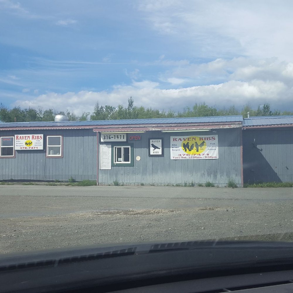Front of the building. Order from the window.