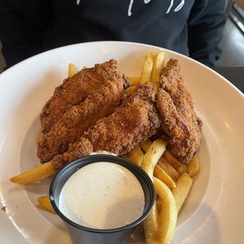 Barley's Kitchen + Tap - Chicken fingers and fries. Pretty dry. Not my favorite. - New American Near Me - Overland Park, Kansas