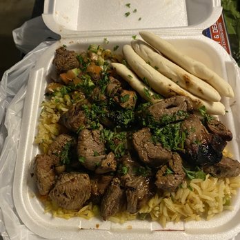 AL Madina - Lamb shish platter with salad and rice - Delis Near Me - Brandon, Florida