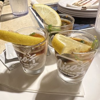 Nico's Pier 38 - Oyster shooters. For $2 more you can keep the shot glass. - Seafood Near Me - Honolulu, Hawaii Nico's Pier 38 - Oyster shooters. For $2 more you can keep the shot glass. - Seafood Near Me - Honolulu, Hawaii