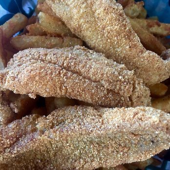 Buoys Bar - Good catfish. A hush puppy or two would really make the basket great. - Bars Near Me - St. Louis, Mississippi Buoys Bar - Good catfish. A hush puppy or two would really make the basket great. - Bars Near Me - St. Louis, Mississippi
