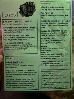 Menu photo 1 Tiki B’s Pasadena, CA Menu photo 1 Tiki B’s Pasadena, CA